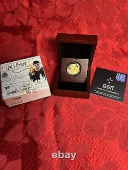 2020 Niue 1/4 oz Proof Gold Hogwarts Express With Wooden Display Box & COA