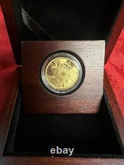 2020 Niue 1/4 oz Proof Gold Hogwarts Express With Wooden Display Box & COA