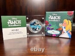 2021 Alice in Wonderland 1oz 999 Fine Silver New Zealand Mint withCOA/Display Case