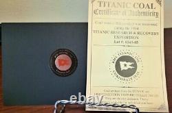5 Large Size Authentic Titanic Coal in Display Case with COA's