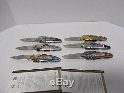6 Different Franklin Mint Harley Davidson Knives With Display Case 2 Coa's