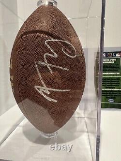AARON RODGERS AUTOGRAPHED NFL FOOTBALL WITH COA UV Protecting Display Case