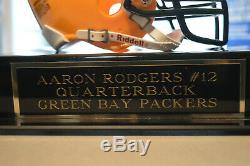 AARON RODGERS Autograph-Signed MINI HELMET in DISPLAY CASE with nameplate COA