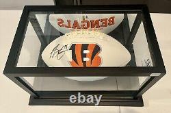 AJ Green Autographed Cincinnati Bengals Logo Football in Display Case with GA COA