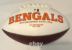 AJ Green Autographed Cincinnati Bengals Logo Football in Display Case with GA COA