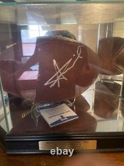 ALVIN KAMARA AUTOGRAPHED FOOTBALL WithCOA AND Saints AK DISPLAY CASE