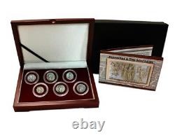 ANCIENT ROME SIX SILVER COIN SET AUGUSTAE & The SEVERANS + Display Case + COA
