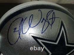 ANTHONY WRIGHT Signed Dallas Cowboys Mini Helmet (JSA COA) W / Display case