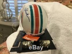 AUTOGRAPHED DON SHULA, MIAMI DOLPHINS MINI HELMET WithCOA AND DISPLAY CASE