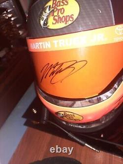 AUTOGRAPHED WithCOA MARTIN TRUEX JR BASS PRO CAMO FULL SIZE HELMET AND CASE