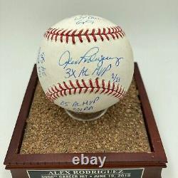 Alex Rodriguez Signed Heavily Inscribed STAT Baseball Steiner COA With Case