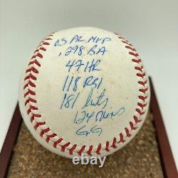 Alex Rodriguez Signed Heavily Inscribed STAT Baseball Steiner COA With Case