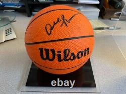 Allen Iverson Autographed Mini Basketball withGorgeous Display Case -withGoldin COA
