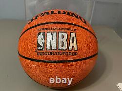 Alonzo Mourning Autographed Spalding NBA Basketball COA with Custom Display Case