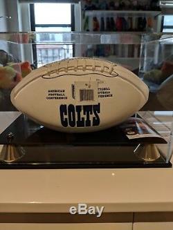 Andrew Luck Signed Football (JSA COA) and Display Case