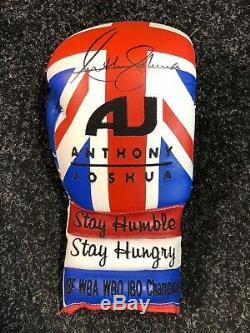 Anthony Joshua Signed Stay Hungry Boxing Glove Light Up Display Case AFTAL COA