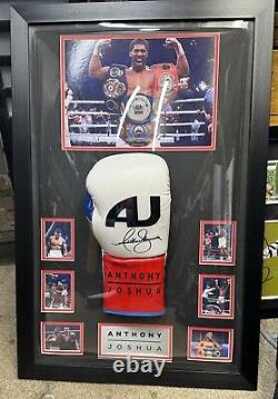 Anthony joshua signed boxing glove in Display Case with COA