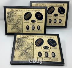 Atlanta Campaign Bullet and Buckle Set with Glass Topped Display Case and COA