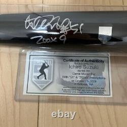 Authentic Ichiro Suzuki Signed Game Model Bat COA Display Case Rare Collectible