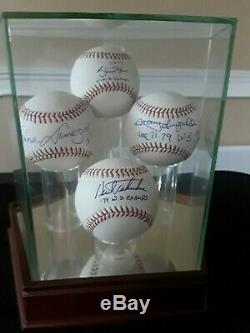 Autographed 4 Baseballs In Display Case Coa With Each