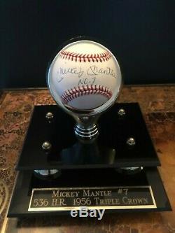 Autographed Baseball MICKEY MANTLE Signed 07-COA JSA PENDING -DISPLAY CASE