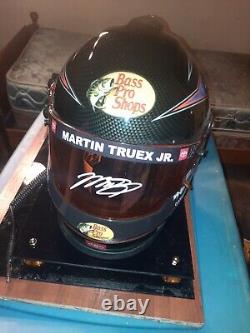 Autographed With Coa Martin Truex Jr Bass Pro Shops Full Size Helmet And Case