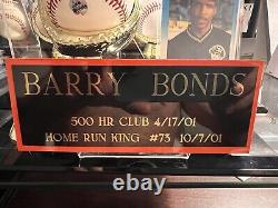BARRY BONDS AUTO BASEBALL WithDISPLAY CASE MARKING #73 HR WithCOA BONDS HOLOGRAM /RC