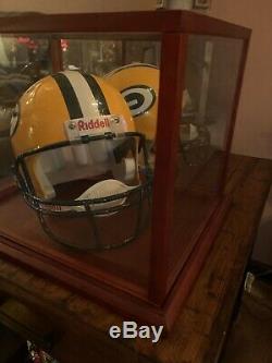 BRETT FAVRE MVP Autographed NFL Full Size Helmet In Display Case, COA, Photo