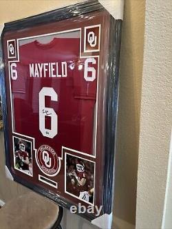 Baker Mayfield Authentic Autograph Framed Jersey COA Heisman Sooners