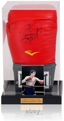 Barry McGuigan Hand Signed Boxing Glove Display Acrylic Case AFTAL COA