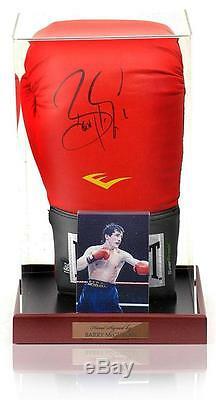 Barry McGuigan Hand Signed Boxing Glove in display case AFTAL Photo Proof COA