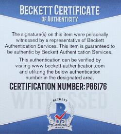 Barry Sanders Autographed and Framed Blue Lions Jersey Auto Beckett COA