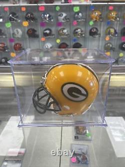 Bart Starr Green Bay Packers Signed Mini Helmet Beckett COA with Display Case