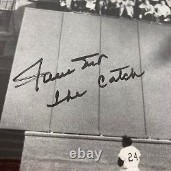 Beautiful Willie Mays The Catch Signed Framed Photo Display JSA COA