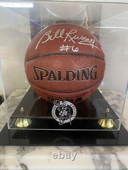 Bill Russell Autographed Basketball With Display Case And COA