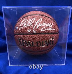 Bill Russell Celtics Signed Autographed Spalding Basketball COA and Display Case