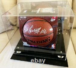Bill Russell Signed Basketball with PSA COA and Display Case