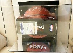 Bill Russell Signed Basketball with PSA COA and Display Case