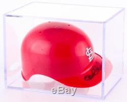 Bob Gibson Signed Cardinals Mini Batting Helmet With Display Case (JSA COA)
