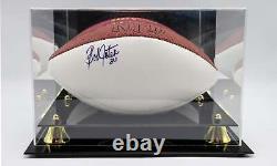 Bob Jeter Green Bay Packers Autographed Football LSM COA withDisplay Case