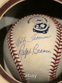 Bobby Thomson Ralph Branca Signed Baseball Shadow Box Limited Edition COA