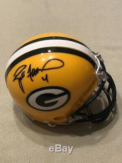 Brett Farve Signed Mini Helmet WithCOA Green Bay Packers Custom Display Case