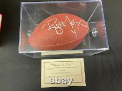 Brett Favre 1997 Pro Bowl Game Issued Autographed Football and Display Case COA
