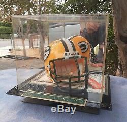 Brett Favre Autographed Mini Helmut With COA And Display Case