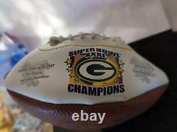 Brett Favre Hand Signed Mini Super Bowl XXXI Football & Display Case With COA