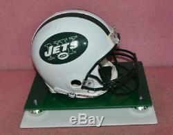 Brett Favre Signed New York Jets Full Size Helmet With COA In Display Case