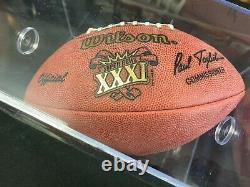 Brett Favre Super Bowl XXXI Game Issue Autographed Football and Display Case COA