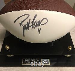 Brett Favre autographed Signed Auto football withCOA & Display Case Packers