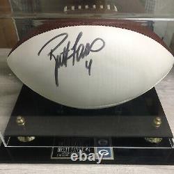 Brett Favre autographed Signed Auto football withCOA & Display Case Packers