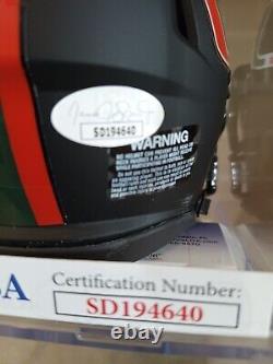 Brevin Jordan Signed Miami Hurricanes Black Alt Speed Mini Helmet JSA SD COA